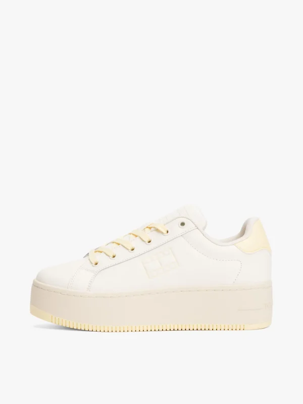 Tommy Hilfiger Platform-Sneaker aus Leder FROZEN CUSTARD Best