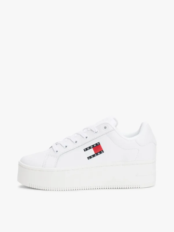 Tommy Hilfiger Platform-Sneaker aus Leder WHITE Online