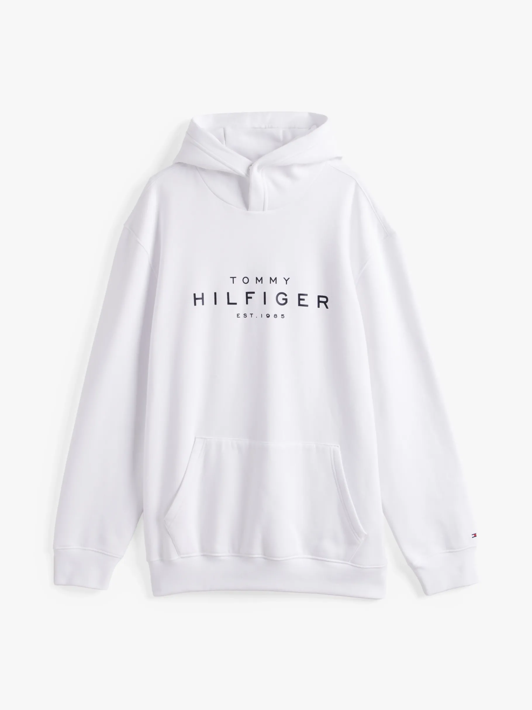 Tommy Hilfiger Plus Hoodie mit Druckknöpfen und Logo WHITE Cheap