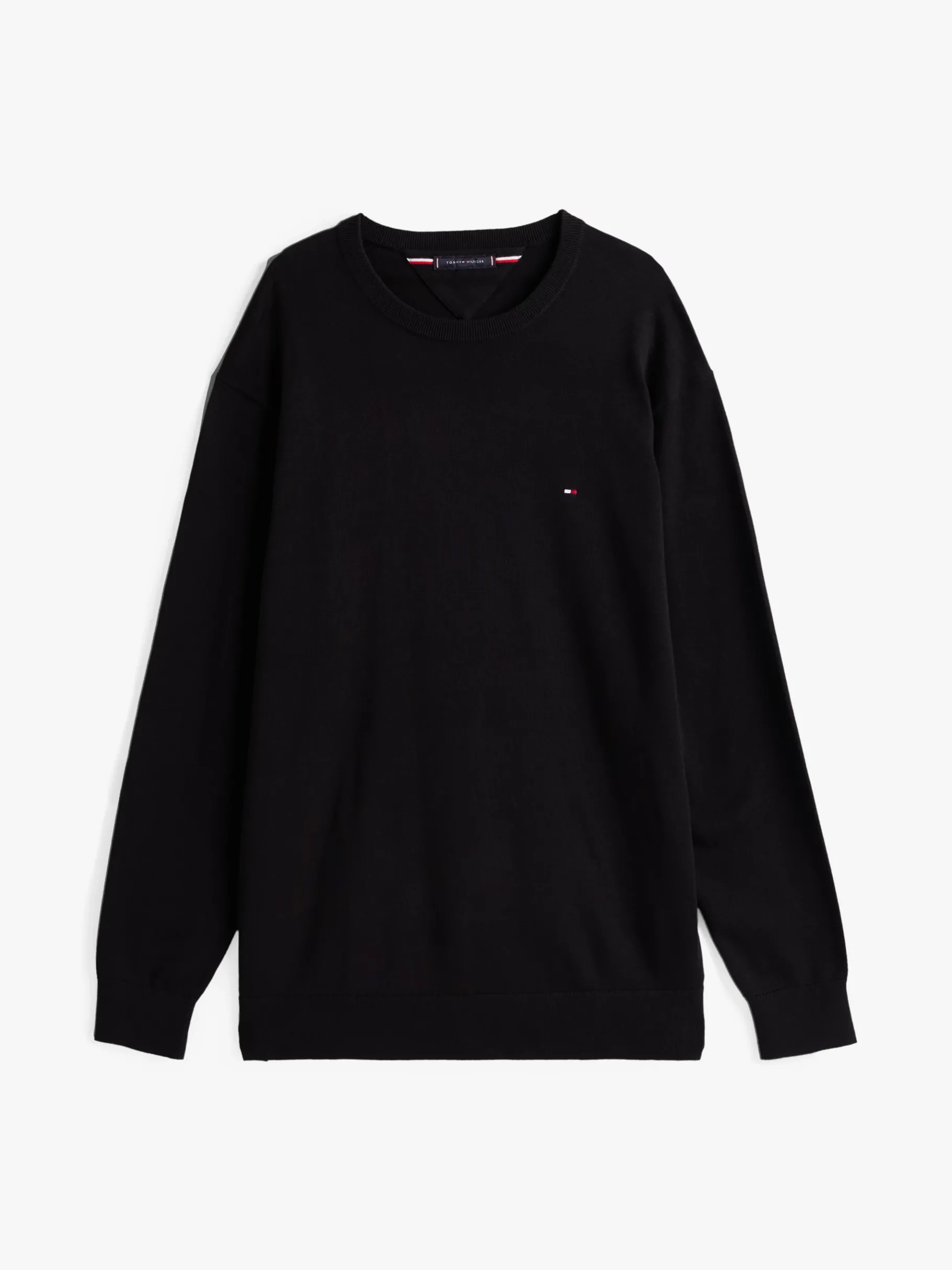 Tommy Hilfiger Plus Pullover mit leichtem V-Ausschnitt BLACK Discount