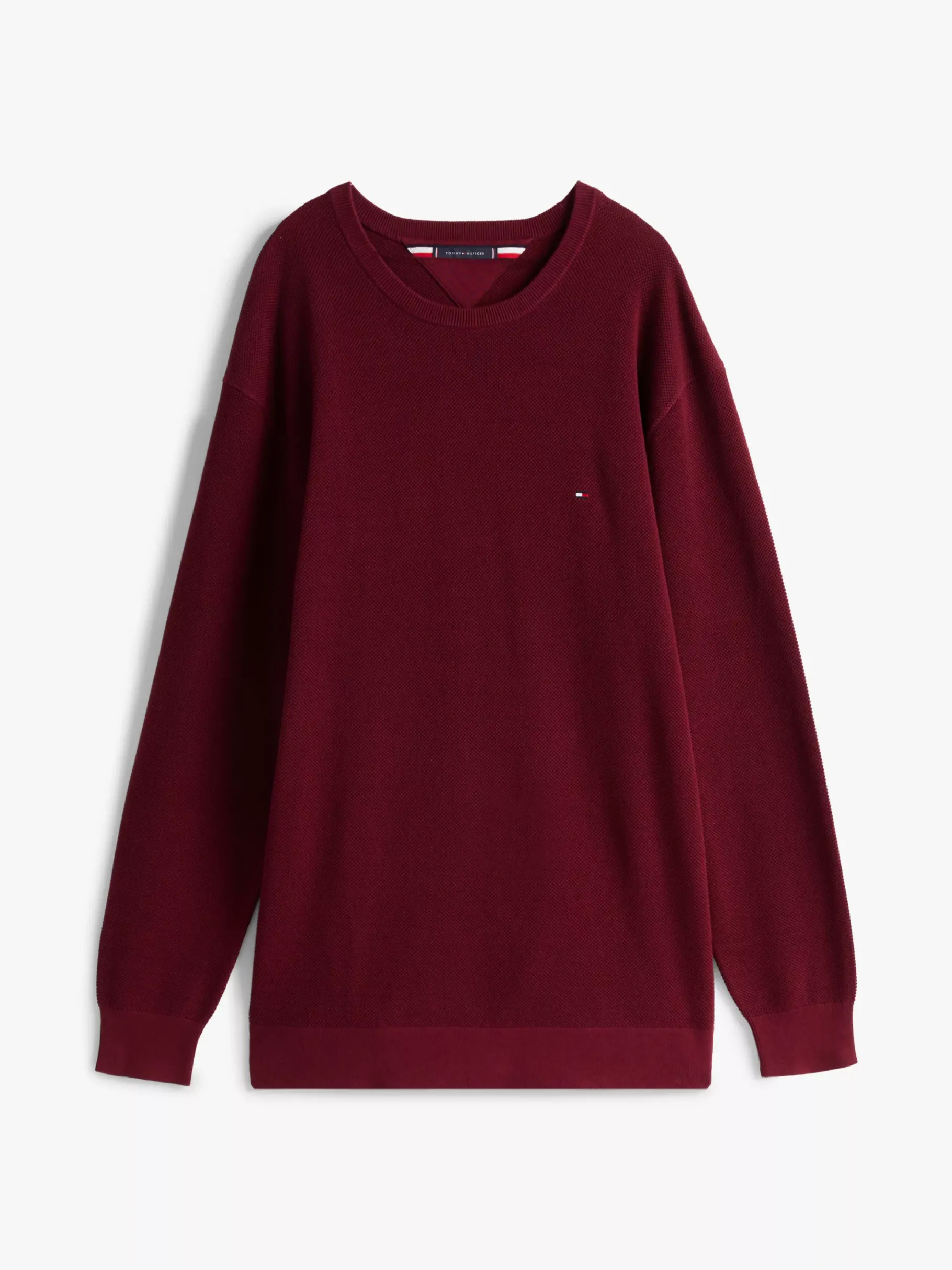 Tommy Hilfiger Plus Strukturstrick-Pullover aus Baumwolle DEEP ROUGE Shop