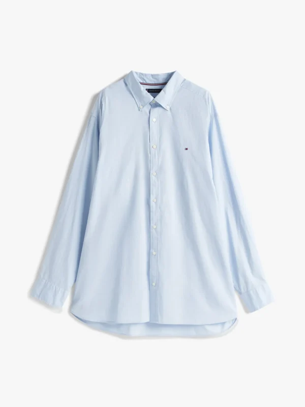 Tommy Hilfiger Plus TH Flex Regular Fit Popelinehemd CALM BLUE Cheap