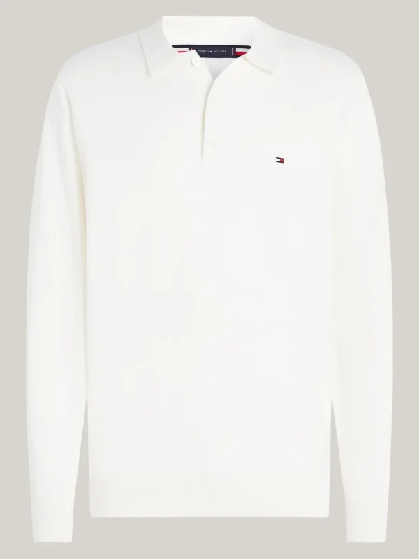 Tommy Hilfiger Polokragen-Pullover mit Kaschmir IVORY New