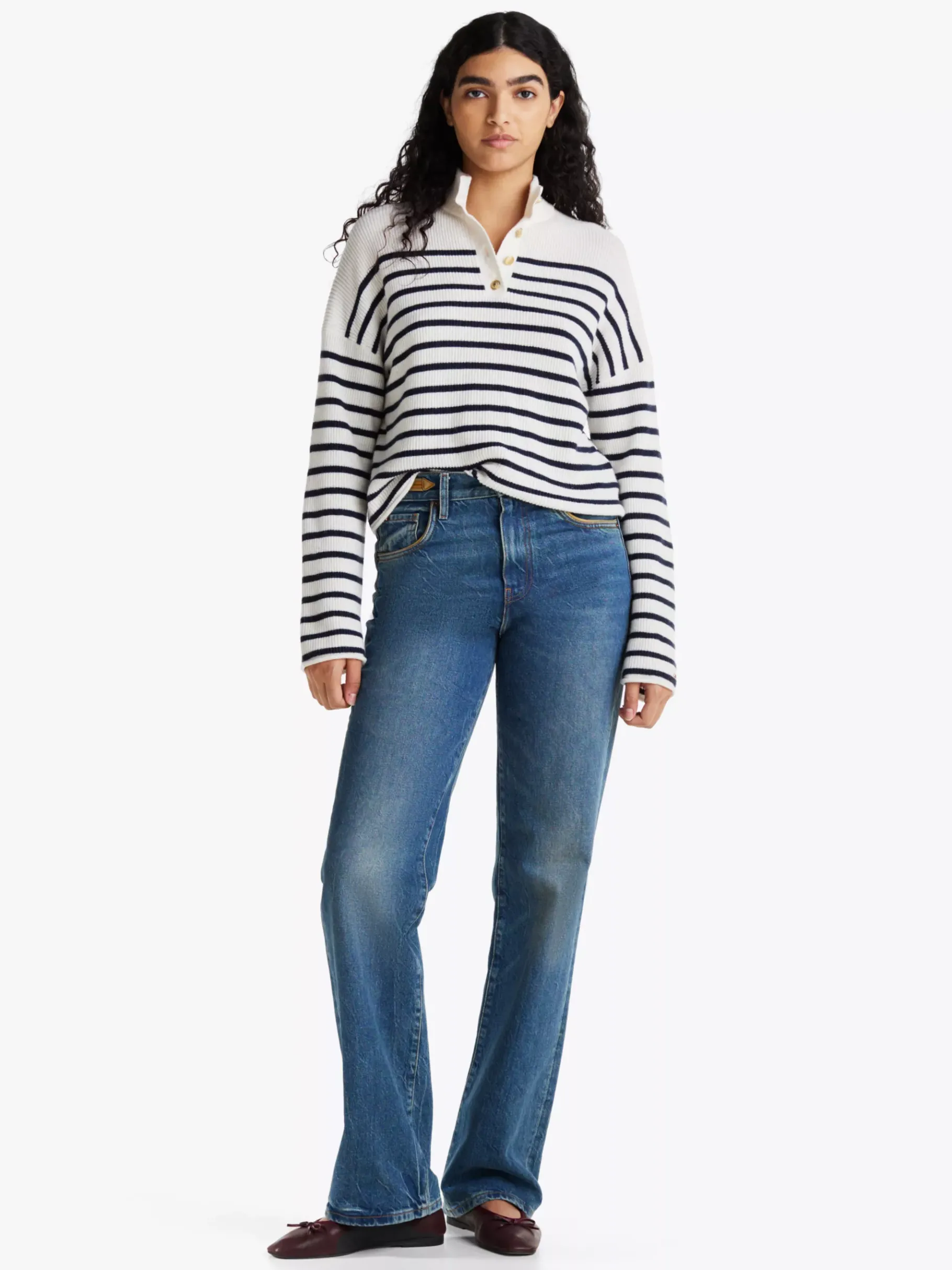 Tommy Hilfiger Polo-Pullover mit Wolle IVORY PETAL/DARK NIGHT NAVY STP Clearance