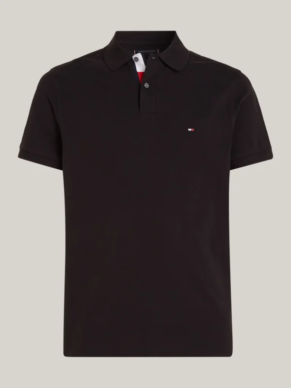 Tommy Hilfiger Poloshirt mit Flag-Stickerei BLACK Outlet