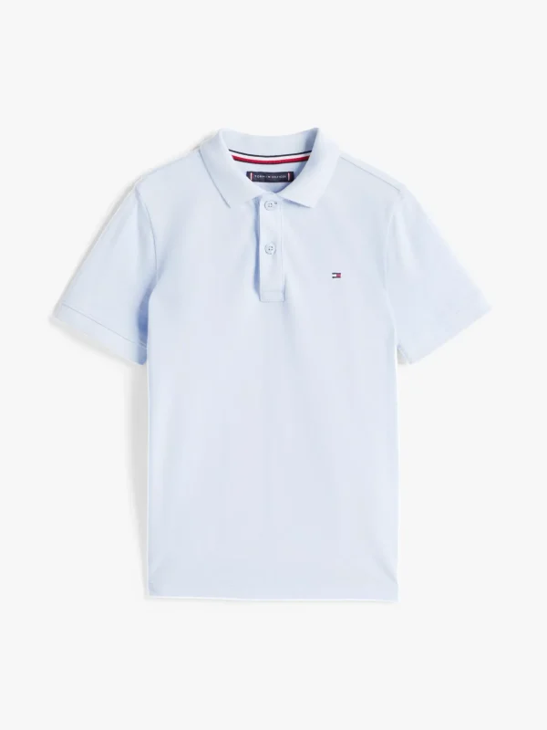 Tommy Hilfiger Polo-Shirt mit Kontrast-Besatz BREEZY BLUE Discount