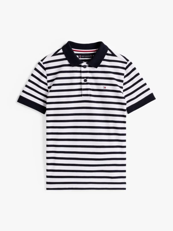Tommy Hilfiger Polo-Shirt mit Kontrast-Besatz DARK NIGHT NAVY / STRIPE Clearance