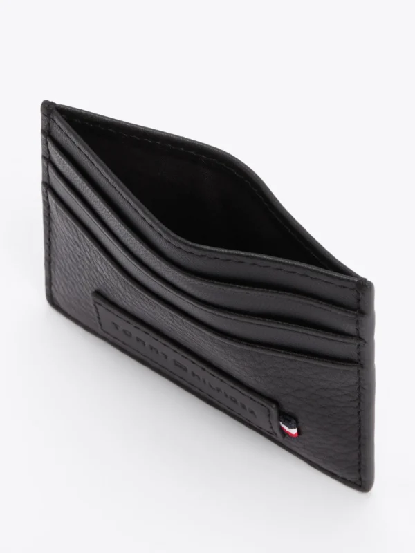 Tommy Hilfiger Premium Leather Kreditkartenetui mit Logo BLACK Clearance