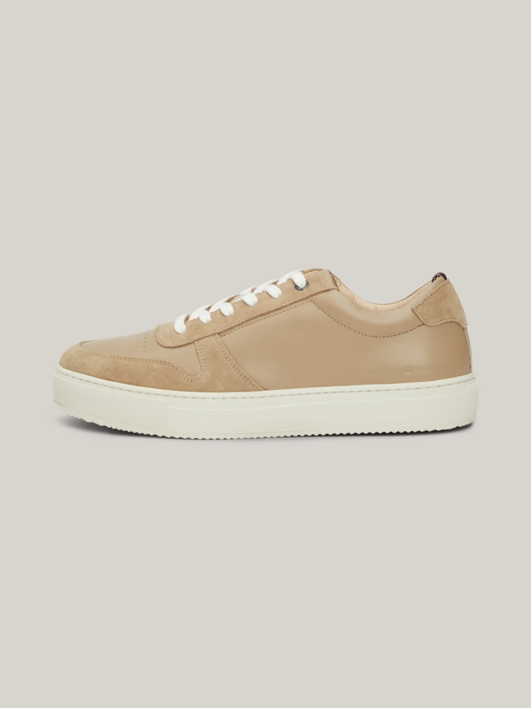 Tommy Hilfiger Premium Leather Sneaker mit Logo BEIGE Outlet