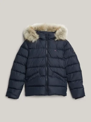Tommy Hilfiger Puffer-Daunenjacke mit Kunstpelz an Kapuze DESERT SKY Cheap