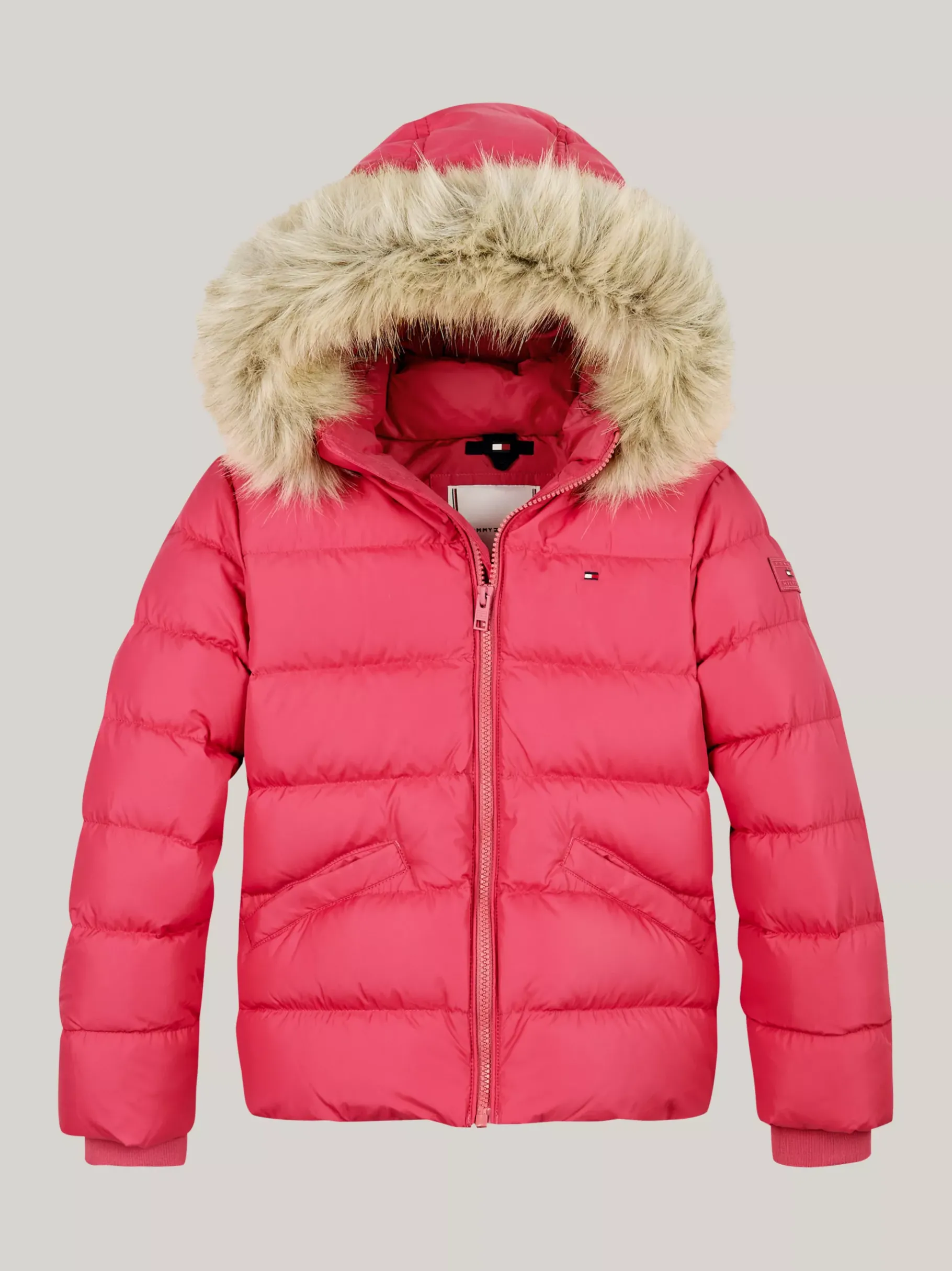 Tommy Hilfiger Puffer-Daunenjacke mit Kunstpelz an Kapuze HERITAGE PINK New
