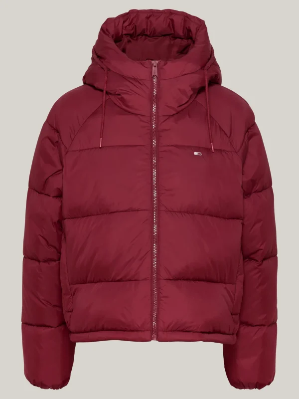 Tommy Hilfiger Puffer-Jacke mit Kapuze und Reißverschluss DEEP ROUGE Discount
