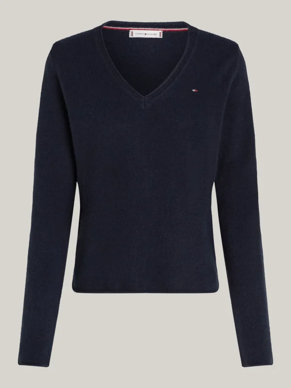 Tommy Hilfiger Pullover aus reiner Wolle mit V-Ausschnitt DESERT SKY Cheap