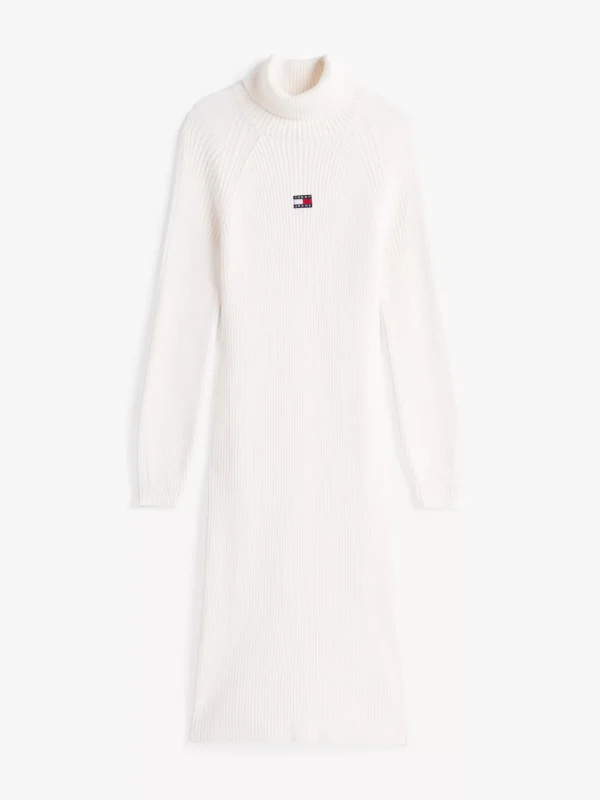 Tommy Hilfiger Pullover-Midikleid mit Mock-Rollkragen ANCIENT WHITE Outlet