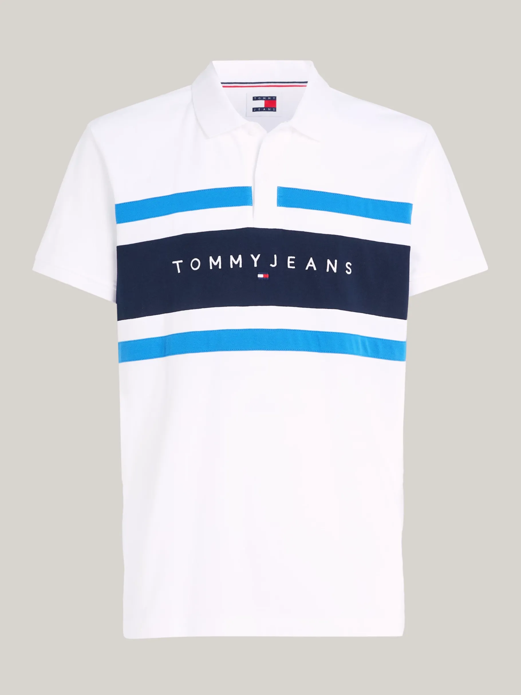 Tommy Hilfiger Regular Fit Color Block-Poloshirt mit Logo WHITE New