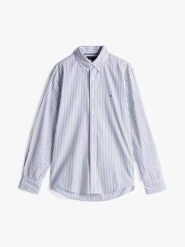 Tommy Hilfiger Regular Fit gestreiftes Popeline-Hemd SWEET BLUE / MULTI Best Sale