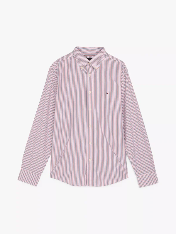 Tommy Hilfiger Regular Fit gestreiftes Popeline-Hemd REGATTA RED / MULTI Online
