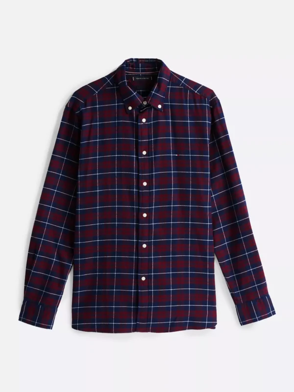 Tommy Hilfiger Regular Fit Hemd aus gebürsteter Baumwolle DEEP ROUGE MULTI CHECK Sale