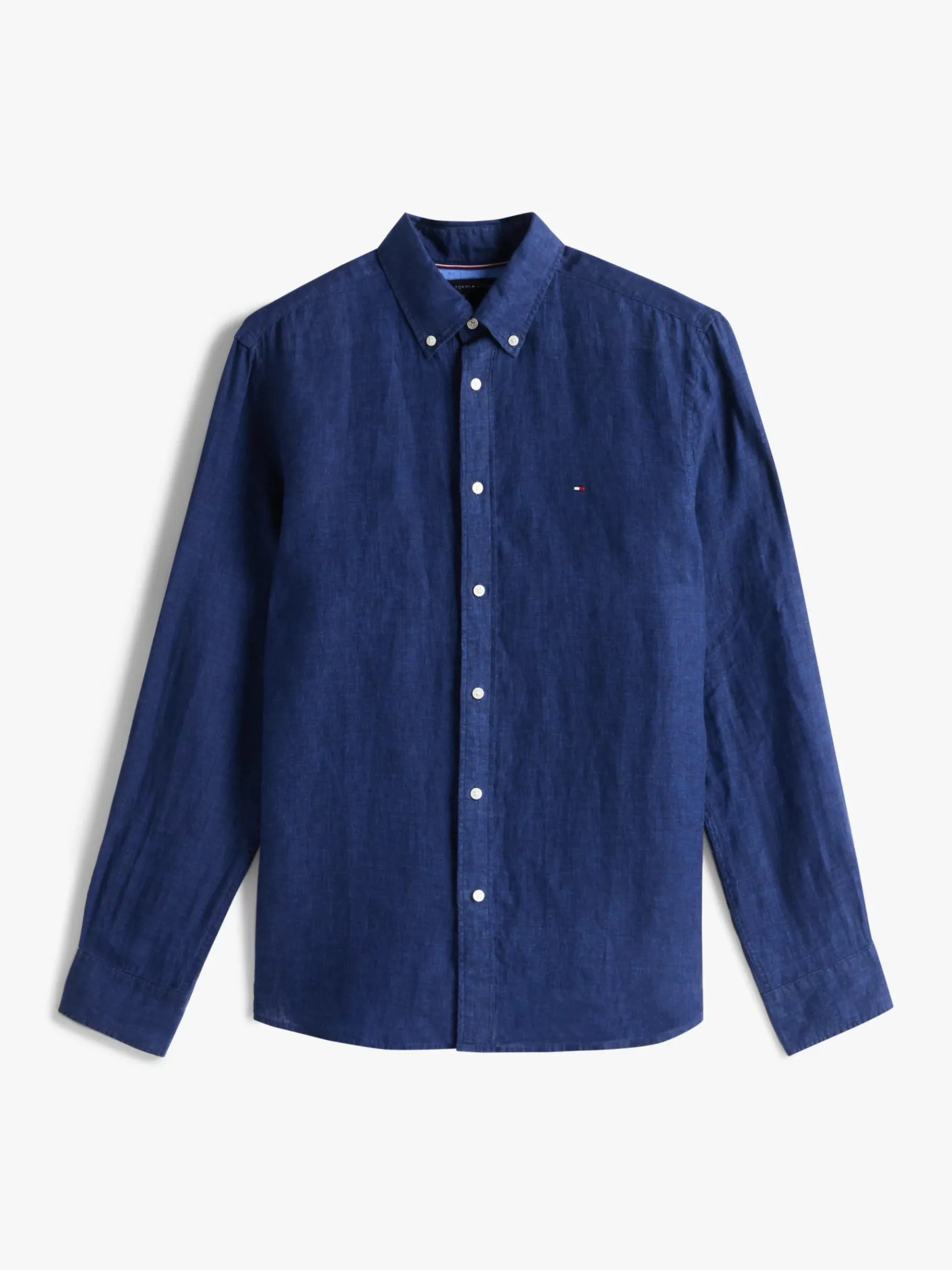 Tommy Hilfiger Regular Fit Hemd aus reinem Leinen CARBON NAVY Outlet