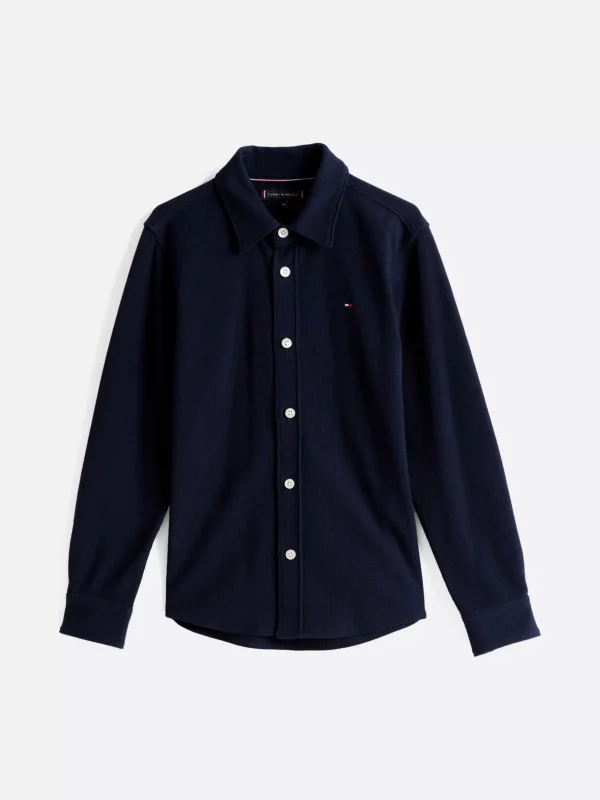 Tommy Hilfiger Regular Fit Hemd mit Mikro-Waffelstrick DARK NIGHT NAVY Outlet