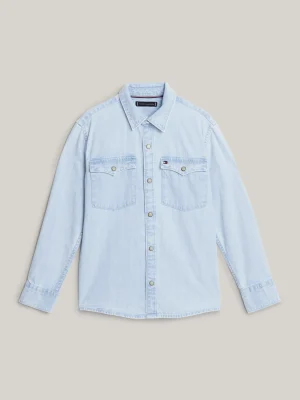 Tommy Hilfiger Regular Fit Jeanshemd mit Druckknöpfen DENIM MID WASH Store