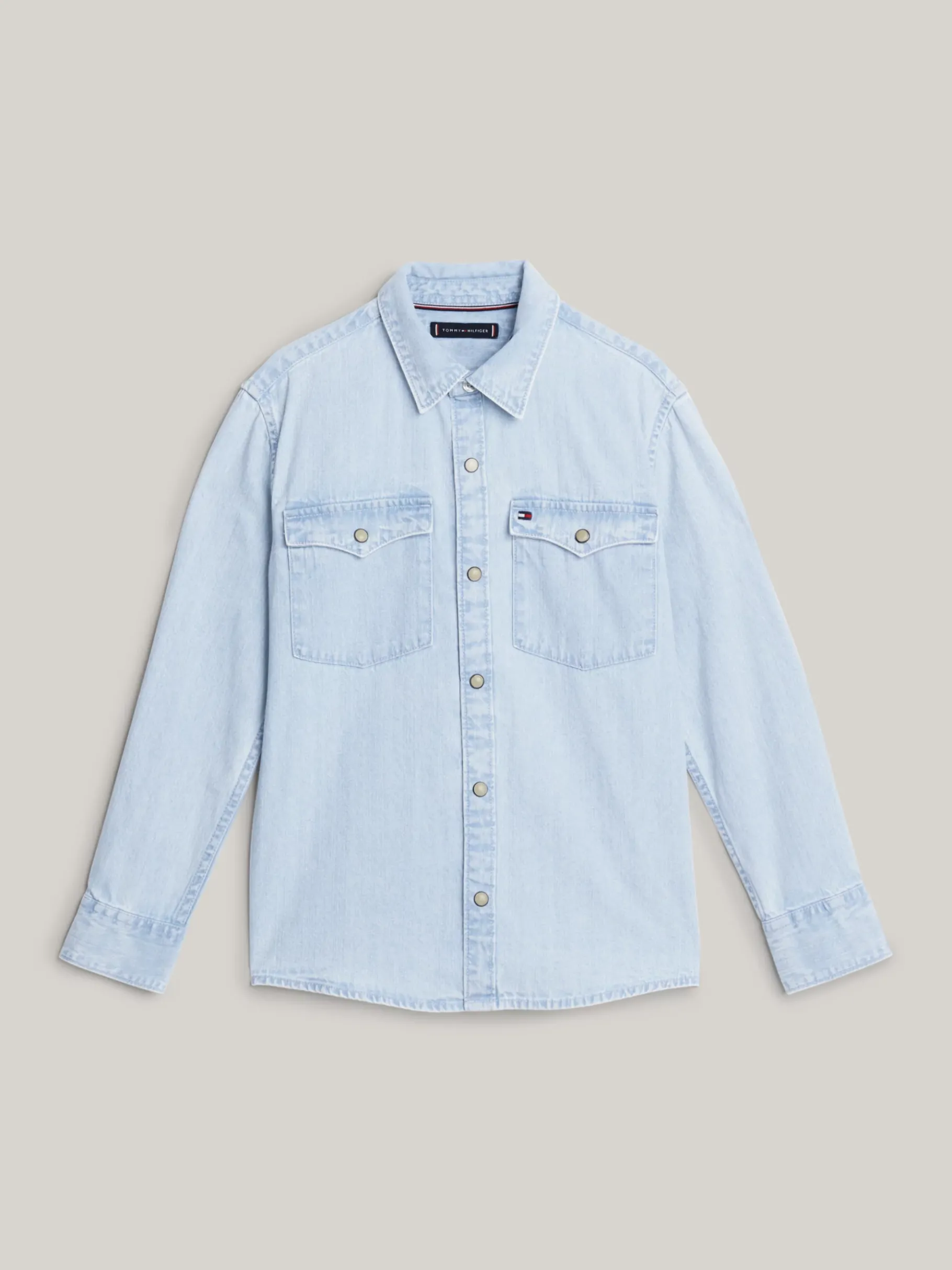 Tommy Hilfiger Regular Fit Jeanshemd mit Druckknöpfen DENIM MID WASH Store