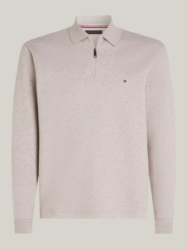 Tommy Hilfiger Regular Fit Langarm-Poloshirt PEBBLED HEATHER Fashion