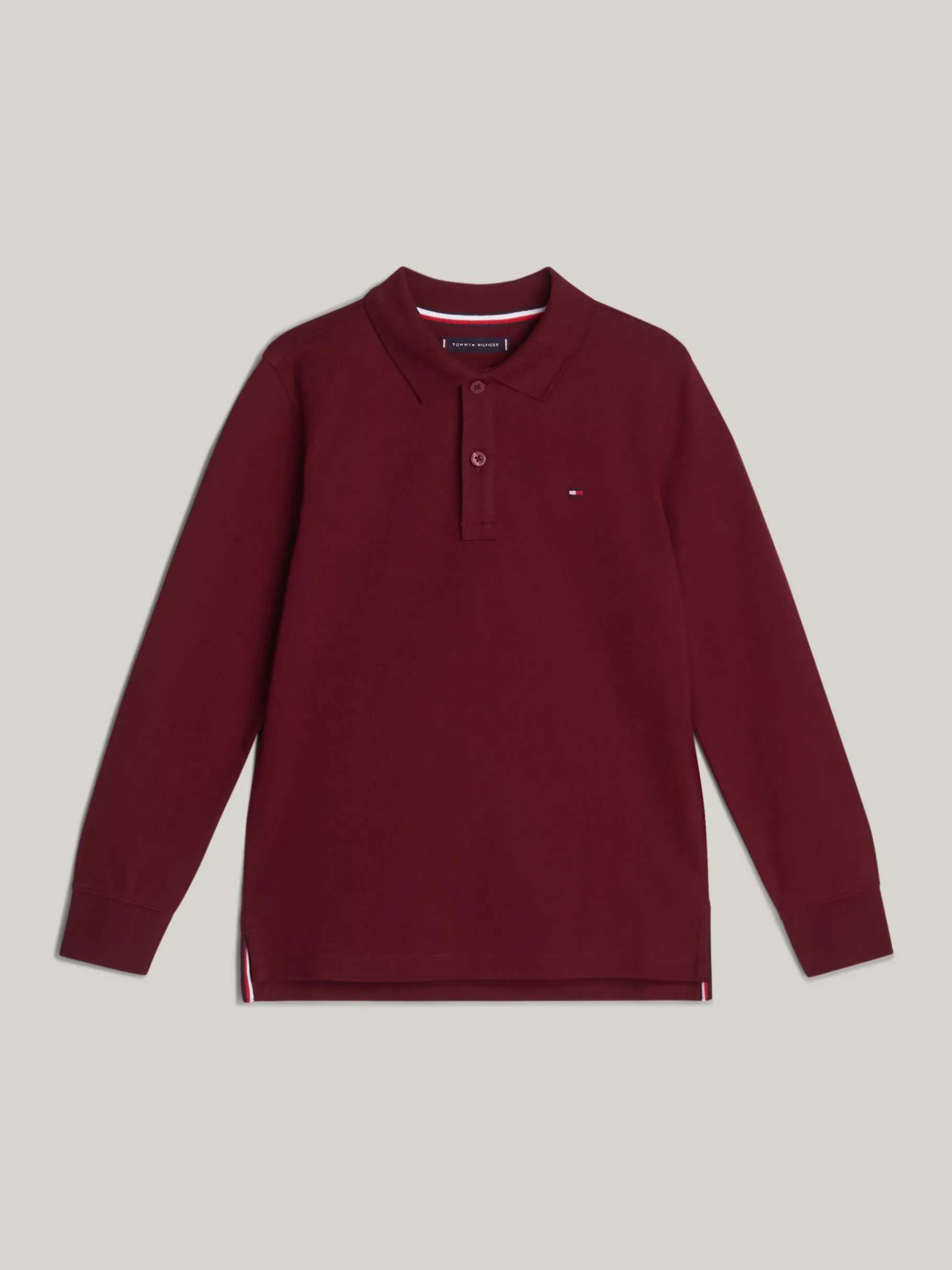 Tommy Hilfiger Regular Fit Langarm-Poloshirt mit Flag DEEP ROUGE Cheap