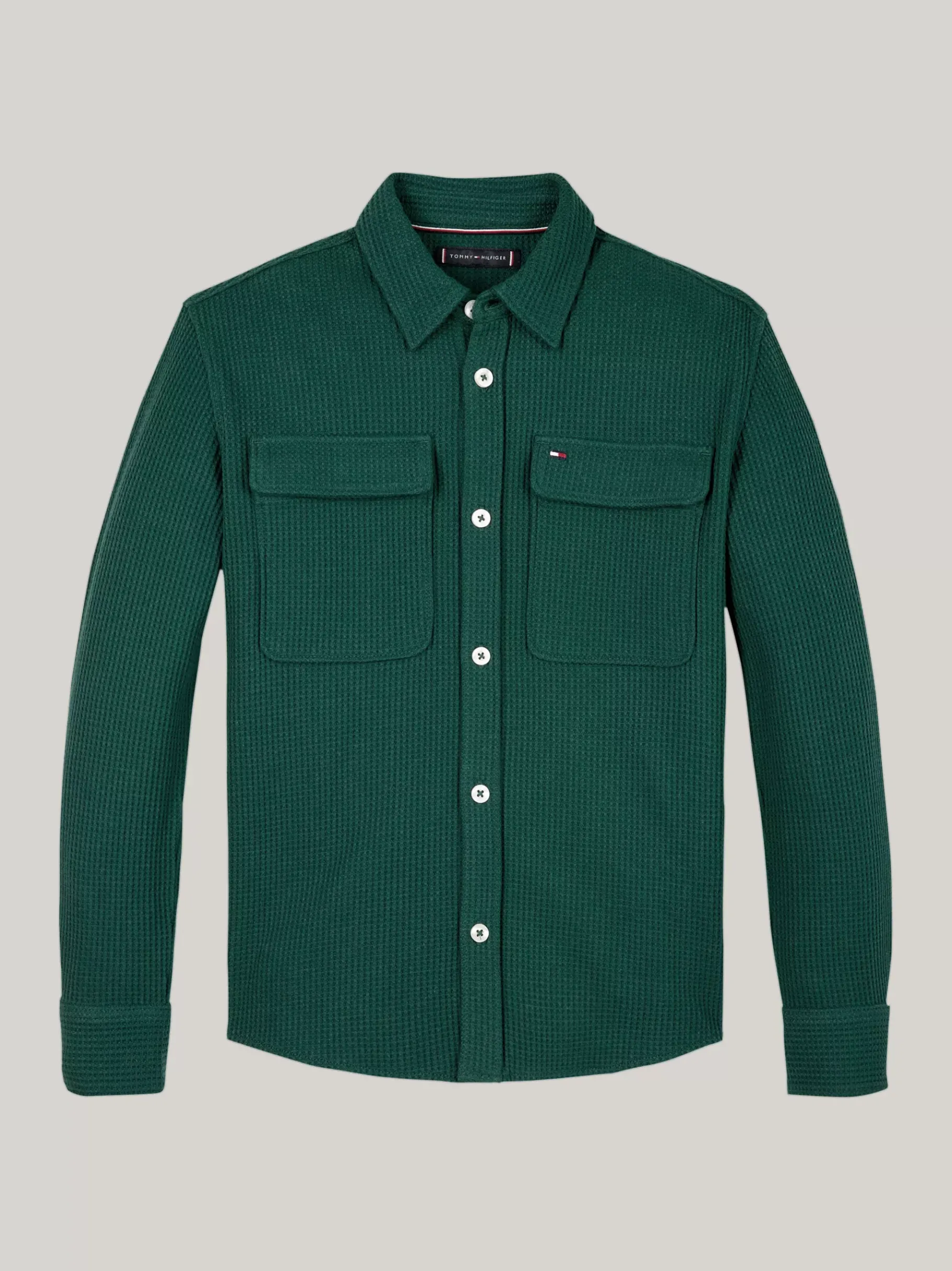 Tommy Hilfiger Regular Fit Overshirt mit Waffelstruktur ORNAMENTAL GREEN Shop