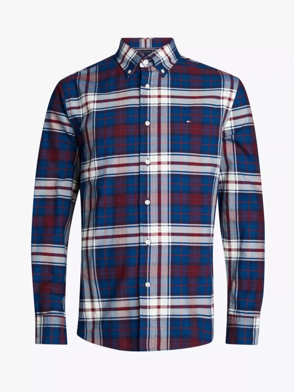 Tommy Hilfiger Regular Fit Oxford-Hemd mit Tommy-Schottenkaro DEEP INDIGO / ROUGE CHECK Online