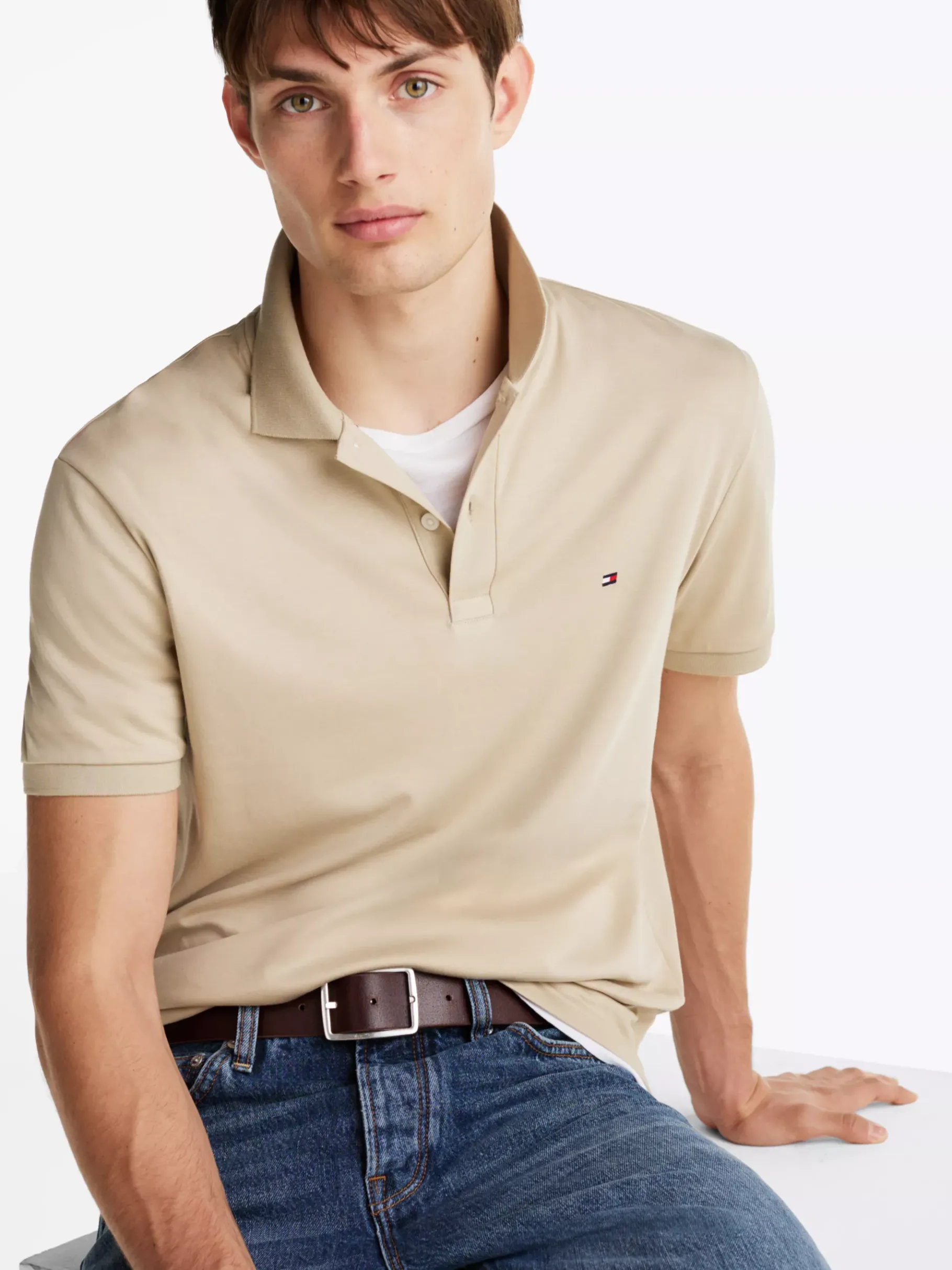 Tommy Hilfiger Regular Fit Poloshirt SANDALWOOD Best Sale
