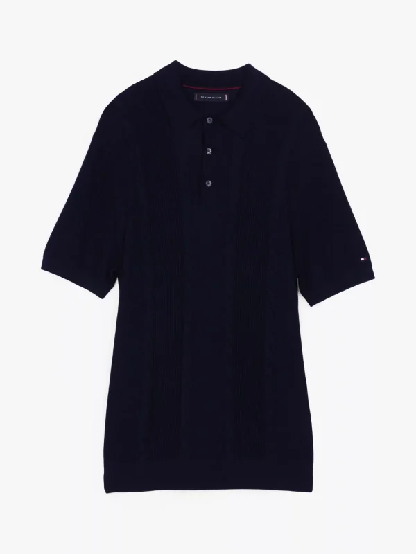 Tommy Hilfiger Regular Fit Poloshirt mit hohem Wollanteil DESERT SKY Sale