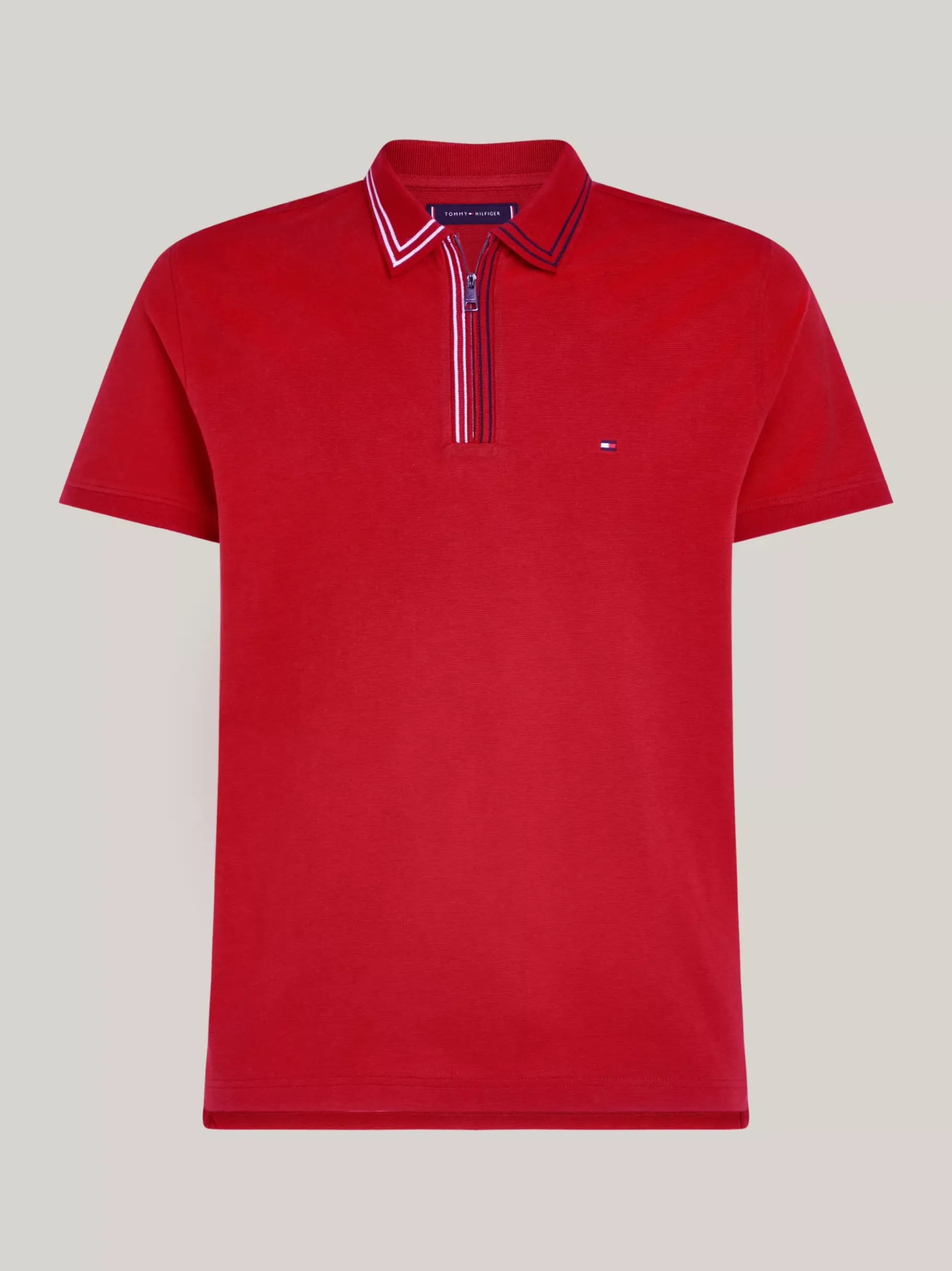 Tommy Hilfiger Regular Fit Poloshirt mit Reißverschluss DARK MAGMA Online