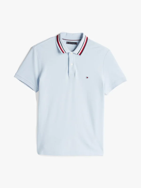Tommy Hilfiger Regular Fit Poloshirt mit Branding am Kragen BREEZY BLUE Online