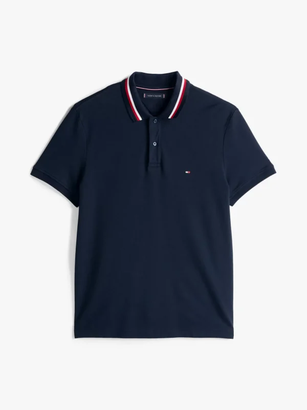 Tommy Hilfiger Regular Fit Poloshirt mit Branding am Kragen DESERT SKY Clearance