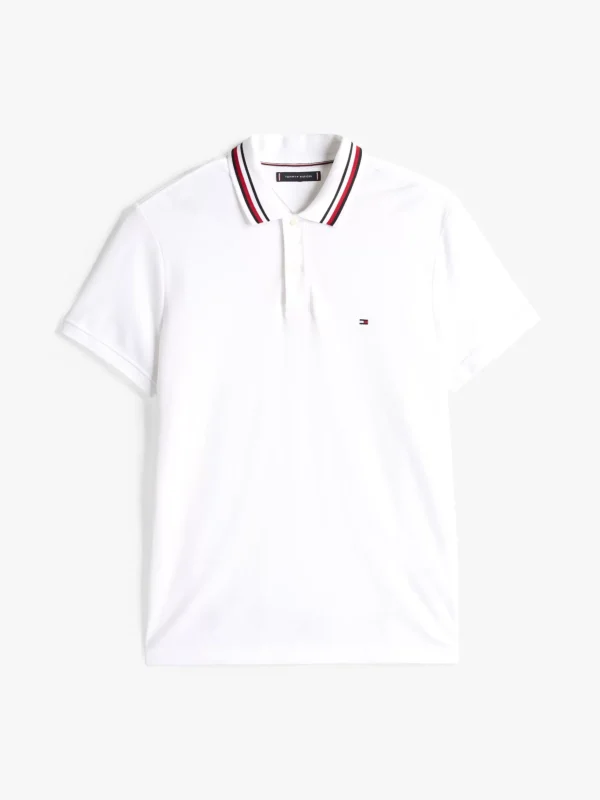 Tommy Hilfiger Regular Fit Poloshirt mit Branding am Kragen WHITE Discount