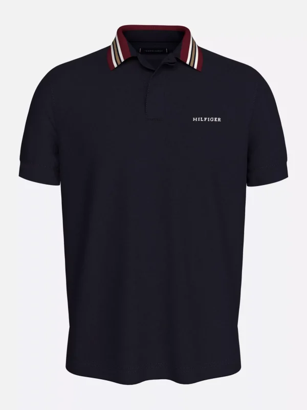 Tommy Hilfiger Regular Fit Poloshirt mit Kontrast-Kragen DESERT SKY Best