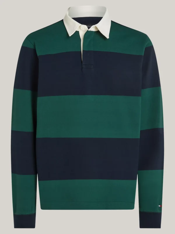 Tommy Hilfiger Regular Fit Rugby-Hemd mit Stickerei ORNAMENTAL GREEN/DESERT SKY Clearance