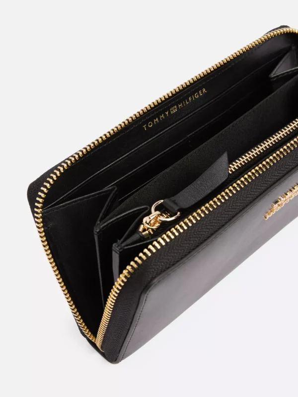 Tommy Hilfiger Reißverschluss-Brieftasche aus Leder BLACK Online