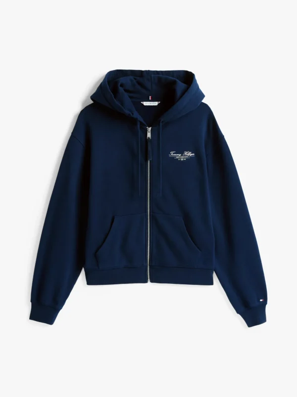 Tommy Hilfiger Reißverschluss-Hoodie mit Logo DARK NIGHT NAVY Flash Sale
