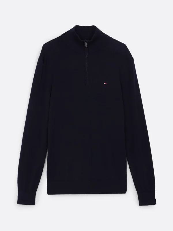 Tommy Hilfiger Reißverschluss-Pullover mit Mock-Rollkragen DESERT SKY Flash Sale