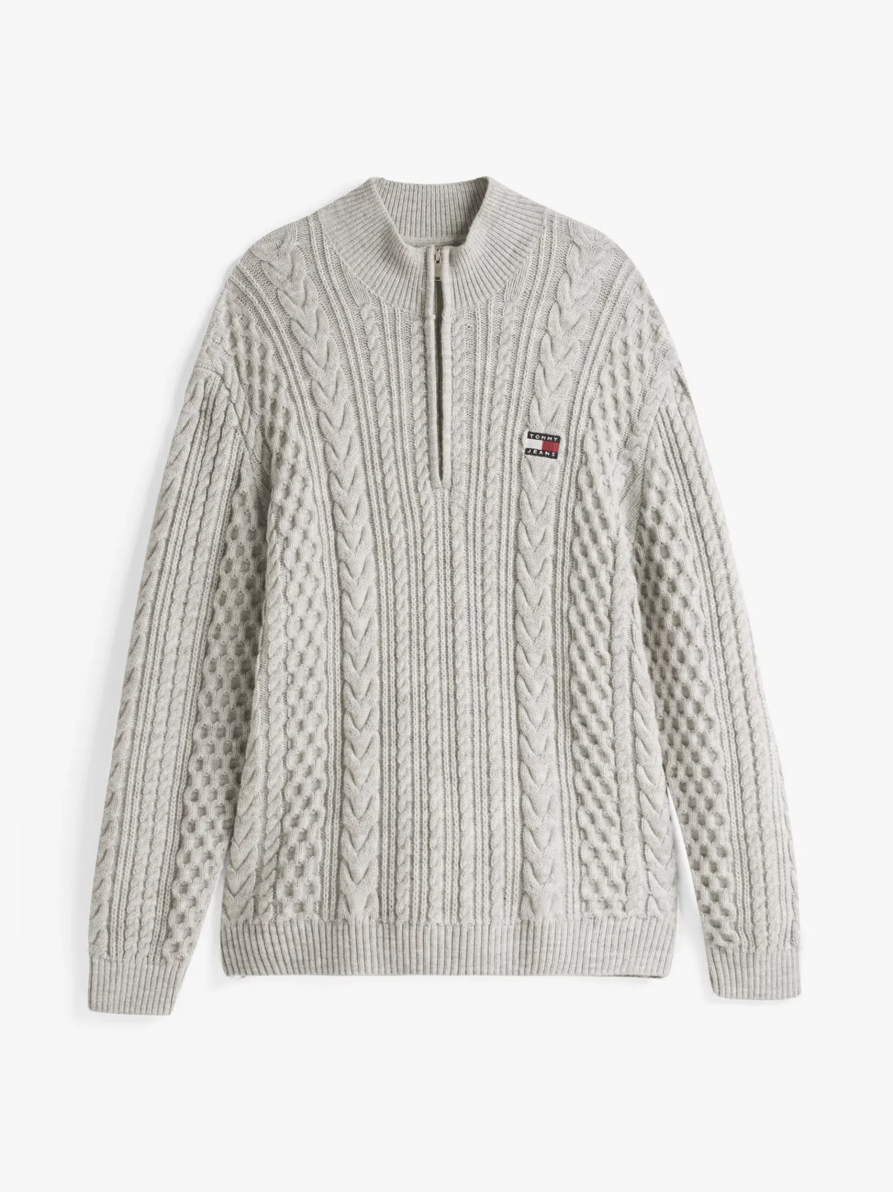 Tommy Hilfiger Reißverschluss-Pullover mit Wolle GREY HTR Cheap