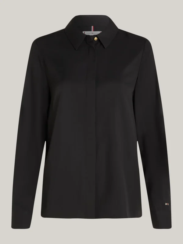 Tommy Hilfiger Relaxed Fit Bluse mit Metall-Flag BLACK Online