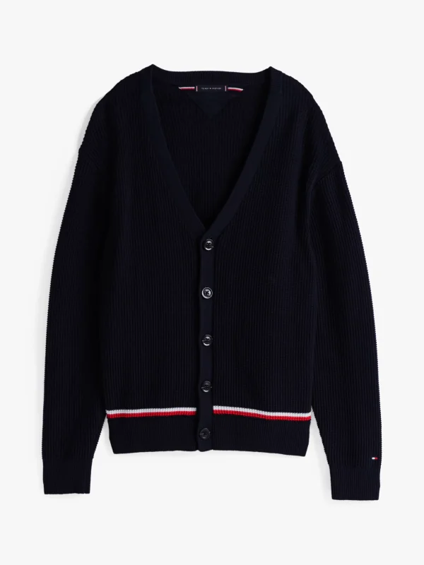 Tommy Hilfiger Relaxed Fit Cardigan mit V-Ausschnitt DESERT SKY Fashion
