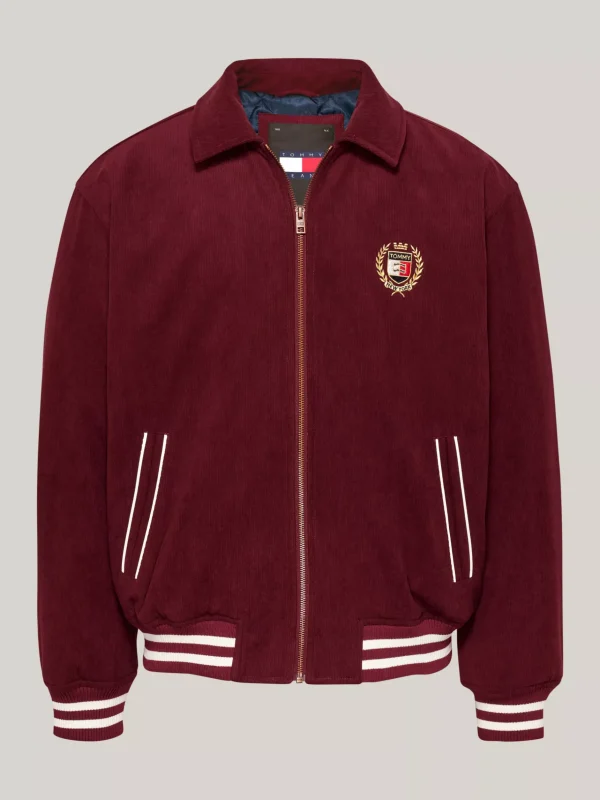 Tommy Hilfiger Relaxed Fit College-Jacke aus Cord DEEP ROUGE Shop