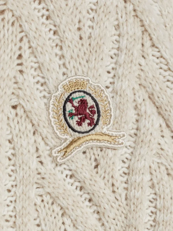 Tommy Hilfiger Relaxed Fit Fischgrät-Pullover aus Wollmix TAUPE MIX Discount