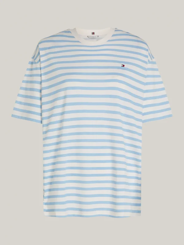 Tommy Hilfiger Relaxed Fit gestreiftes T-Shirt REG STP ANCIENT WHITE/ VESSEL BLUE Outlet