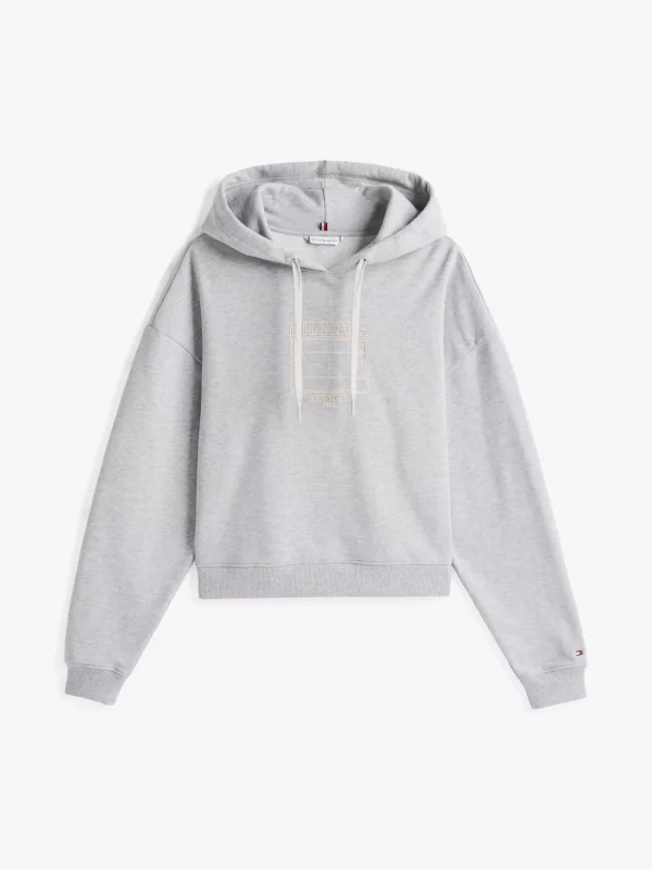 Tommy Hilfiger Relaxed Fit Hoodie mit Hilfiger-Flag LIGHT GREY HTR New