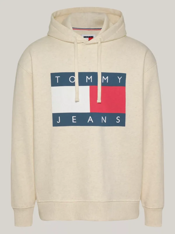 Tommy Hilfiger Relaxed Fit Hoodie mit Tommy Flag-Badge ANCIENT WHITE MELANGE Store