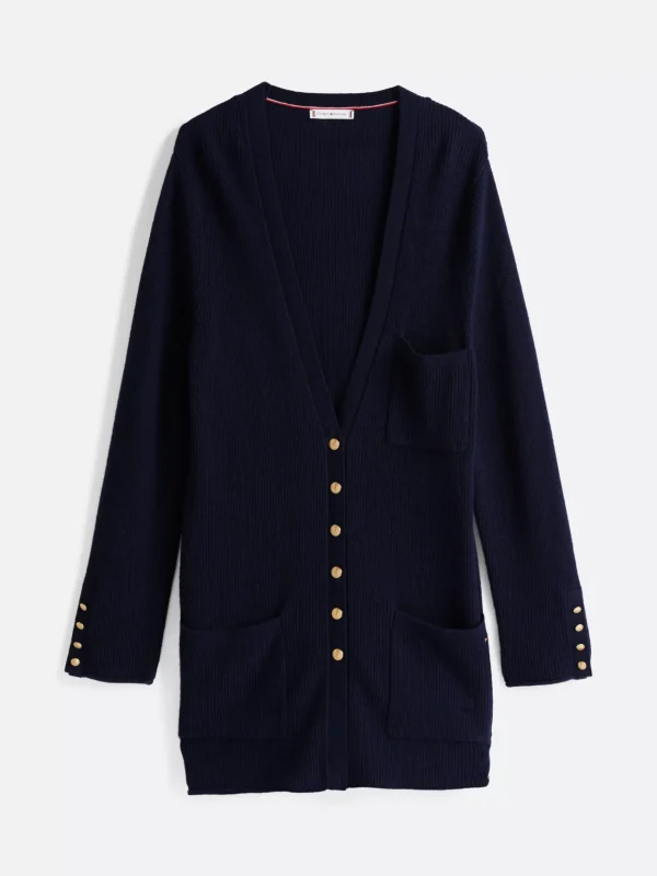 Tommy Hilfiger Relaxed Fit Longline-Cardigan mit viel Wolle DARK NIGHT NAVY Outlet
